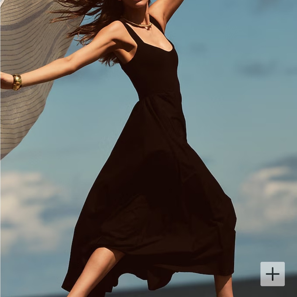 J. Crew Black Midi Dress